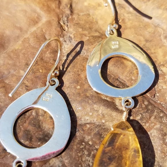 Lucoral 925 Sterling Vermeil & Citrine\ Earrings - Picture 3 of 5